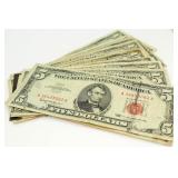 (10) Red Seal $5 United States Bank Notes