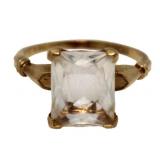 10kt Gold Radiant Cut 2.75 ct White Topaz Ring