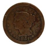 1851 Braided Hair Large Cent
