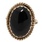 Oval Black Macrasite Estate Ring