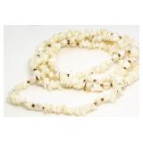 Genuine 54" Shell & Pearl Necklace