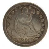 1854 "Arrows" Seated Liberty Silver Quarter