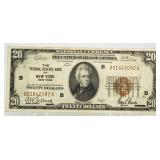 1929 New York $20 National Currency Bank Note