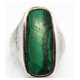 Rectangular Malachite Estate Ring