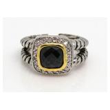 Yurman Style Onyx Designer Fashion Ring