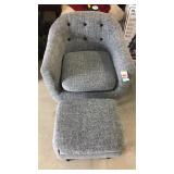 Mid Century Style Chair & Ottoman
