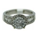 14kt Gold Round Brilliant 2.14 ct  Diamond Ring