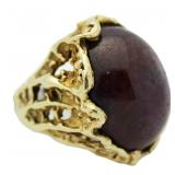 14kt Gold Antique Natural 109.9 ct Star Ruby Ring