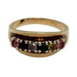 10kt Gold Genuine Gemstone Anniversary Ring