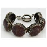 Vintage Genuine 72.00 ct Red Jasper Bracelet