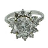 14kt Gold 4.21 ct Round Briliant Diamond Ring