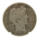 1901 Barber Silver Half Dollar