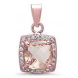 Cushion Cut 2.85 ct Morganite Designer Pendant