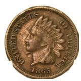 1863 Copper Nickel Indian Head Cent