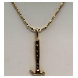 14kt Gold Large Hammer Pendant w