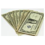 (9) 1935 Blue Seal $1 Silver Certicates