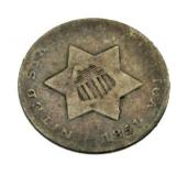 1851 Silver 3 Cent Piece