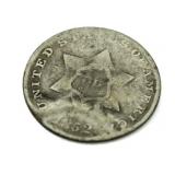 1852 Silver 3 Cent Piece