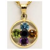 14kt Gold Gemstone Pendant w