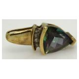 10kt Gold Trillion Mystic Topaz & Diamond Pendant