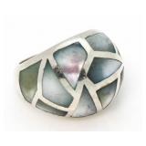 Elegan Sterling Silver  Abalone Designer Ring