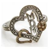 Gorgeous "Mom" Heart Designer Ring
