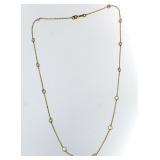 14kt Gold Genuine White Zircon 18" Necklace