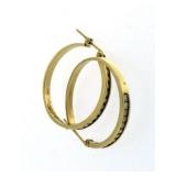 14kt Gold Channel Set Diamond Earrings