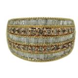 10kt Gold 2.00 ct Cognac & Baguette Diamond Ring