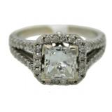 14kt Gold Princess Cut 2.05 ct Diamond Ring