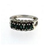 14kt Gold Green Tourmaline & Diamond Ring