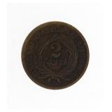 NICE 1865 Copper 2 Cent Piece