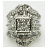 10kt Gold Princess Quad 3.50 ct Baguette Diam Ring