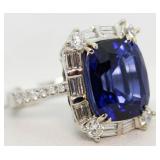 14kt Gold 9.99 ct Sapphire & Diamond Ring