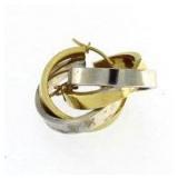 14kt Gold Two Tone Large Hoop Earrings