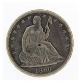 1860-S Seated Liberty Silver Half Dollar *NICE