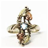 Yellow & Rose Toned Blue Topaz Estate Ring