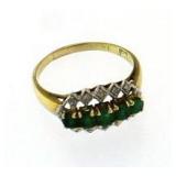 14kt Gold Vintage Genuine Emerald Anniversary Ring
