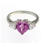 10kt Gold Pink & White Sapphire Heart Ring