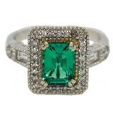 14kt Gold 2.22 ct Emerald & Diamond Ring