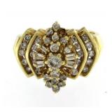 14kt Gold 1.00 ct Round & Baguette Diamond Ring