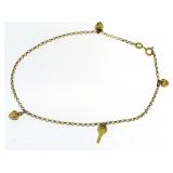 14kt Gold Key To My Heart Italian 10" Bracelet