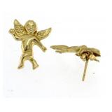 14kt Gold Guardian Angel Earrings