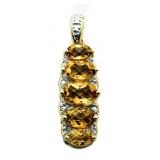 Golden Citrine & Diamond Accent Pendant
