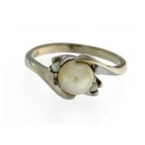 10kt Gold Genuine Triple Pearl Dinner Ring