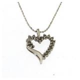 10kt Gold Italian 1/4 ct Diamond Heart Necklace