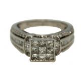 14kt Gold 1.50 ct Princess Quad Diamond Ring