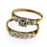 10kt Gold Antique 2 pc Diamond Bridal Set