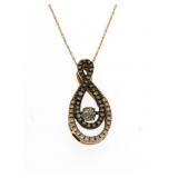 10kt Rose Gold Infinity Diamond Rhythym Pendant