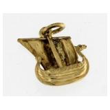 14kt Gold Ship Pendant
